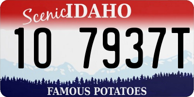 ID license plate 1O7937T