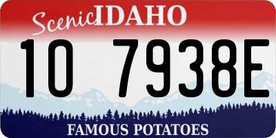 ID license plate 1O7938E
