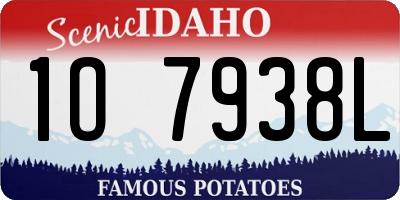 ID license plate 1O7938L