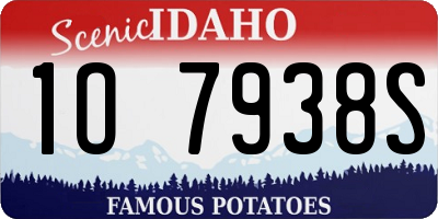 ID license plate 1O7938S
