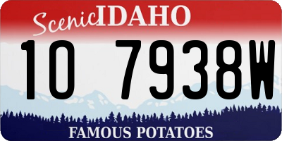 ID license plate 1O7938W