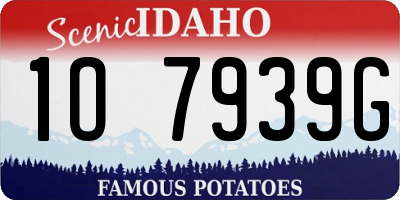 ID license plate 1O7939G