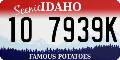 ID license plate 1O7939K
