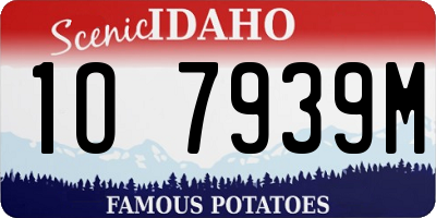 ID license plate 1O7939M
