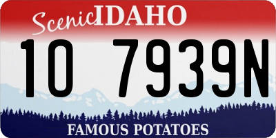 ID license plate 1O7939N