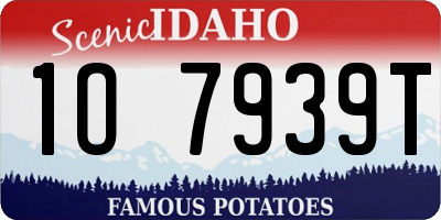 ID license plate 1O7939T