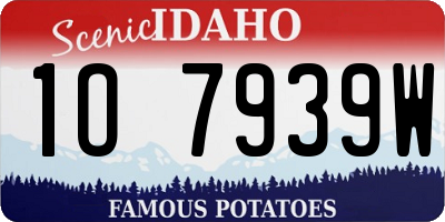 ID license plate 1O7939W