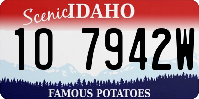 ID license plate 1O7942W