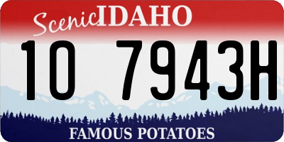 ID license plate 1O7943H