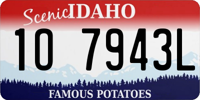ID license plate 1O7943L
