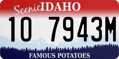 ID license plate 1O7943M