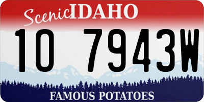 ID license plate 1O7943W