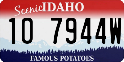 ID license plate 1O7944W