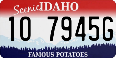 ID license plate 1O7945G