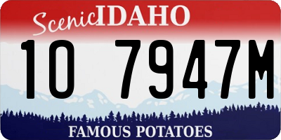 ID license plate 1O7947M