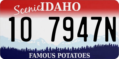 ID license plate 1O7947N