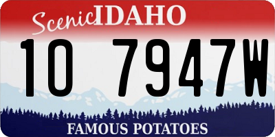 ID license plate 1O7947W