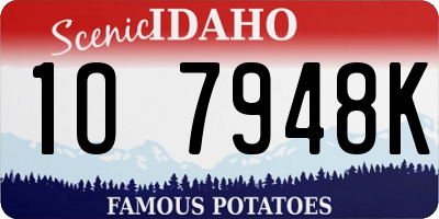 ID license plate 1O7948K