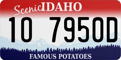 ID license plate 1O7950D