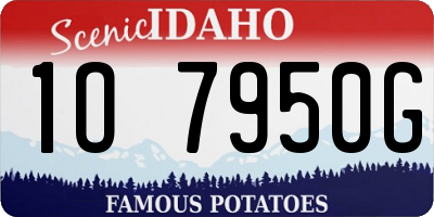 ID license plate 1O7950G