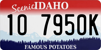 ID license plate 1O7950K