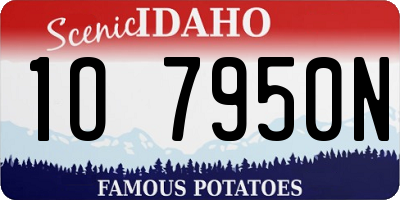 ID license plate 1O7950N