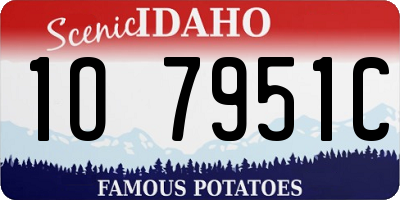 ID license plate 1O7951C