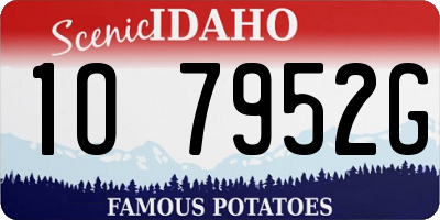 ID license plate 1O7952G