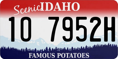 ID license plate 1O7952H