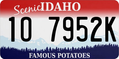 ID license plate 1O7952K