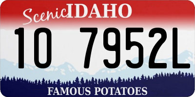 ID license plate 1O7952L