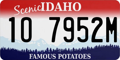 ID license plate 1O7952M