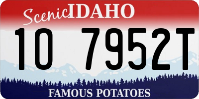 ID license plate 1O7952T