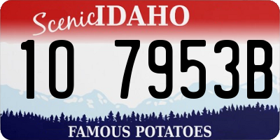 ID license plate 1O7953B
