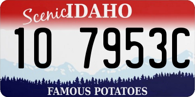 ID license plate 1O7953C
