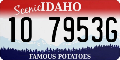 ID license plate 1O7953G