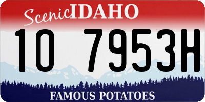 ID license plate 1O7953H