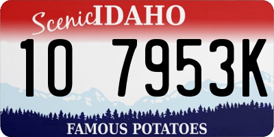 ID license plate 1O7953K