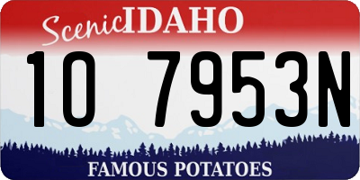 ID license plate 1O7953N