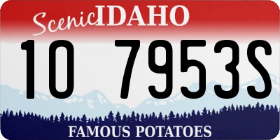 ID license plate 1O7953S
