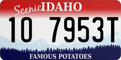 ID license plate 1O7953T