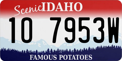 ID license plate 1O7953W
