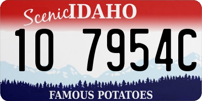 ID license plate 1O7954C