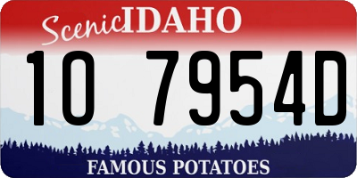 ID license plate 1O7954D