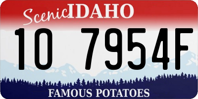 ID license plate 1O7954F