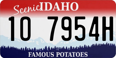 ID license plate 1O7954H