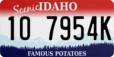 ID license plate 1O7954K