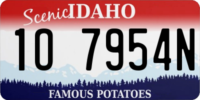 ID license plate 1O7954N