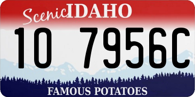 ID license plate 1O7956C