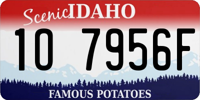 ID license plate 1O7956F